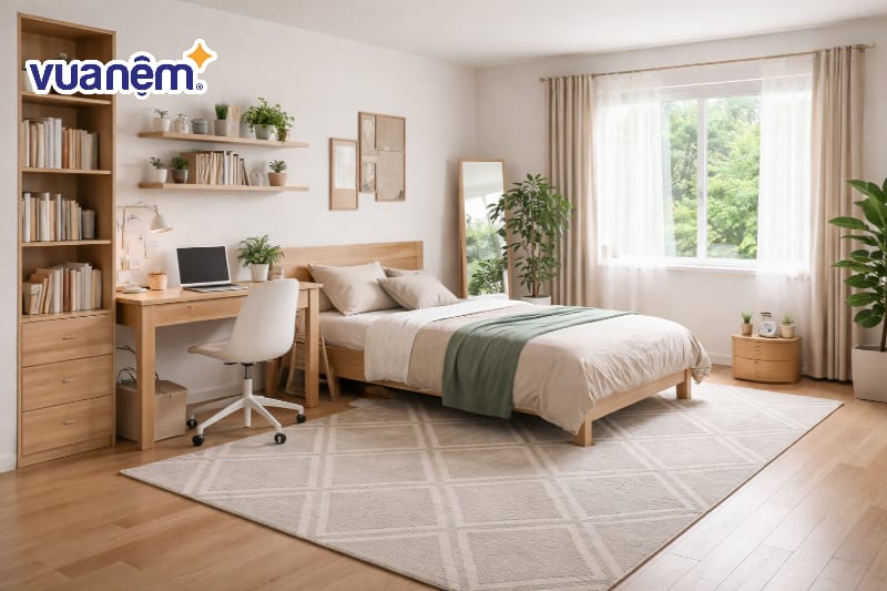 Trải thảm sàn họa tiết đơn giản