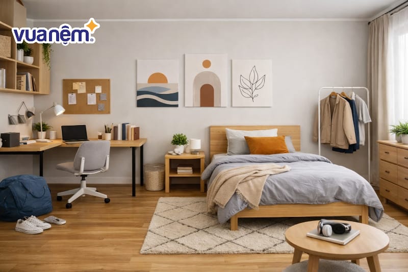 Sử dụng tranh treo tường nghệ thuật tối giản