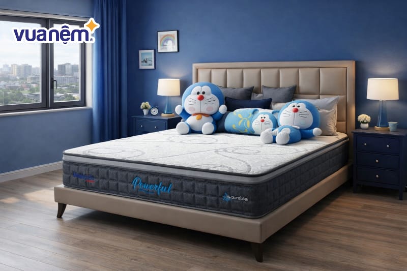 Bố trí gấu bông và gối ôm Doremon