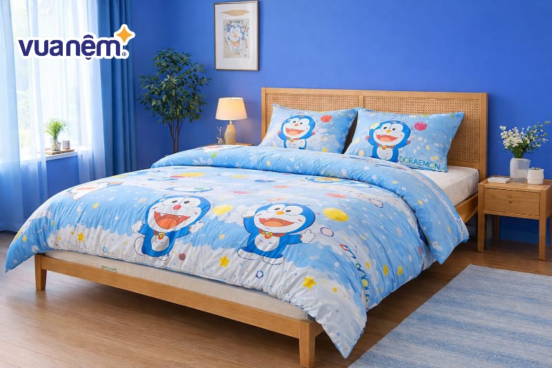 Lựa chọn bộ chăn ga gối nệm hình Doremon
