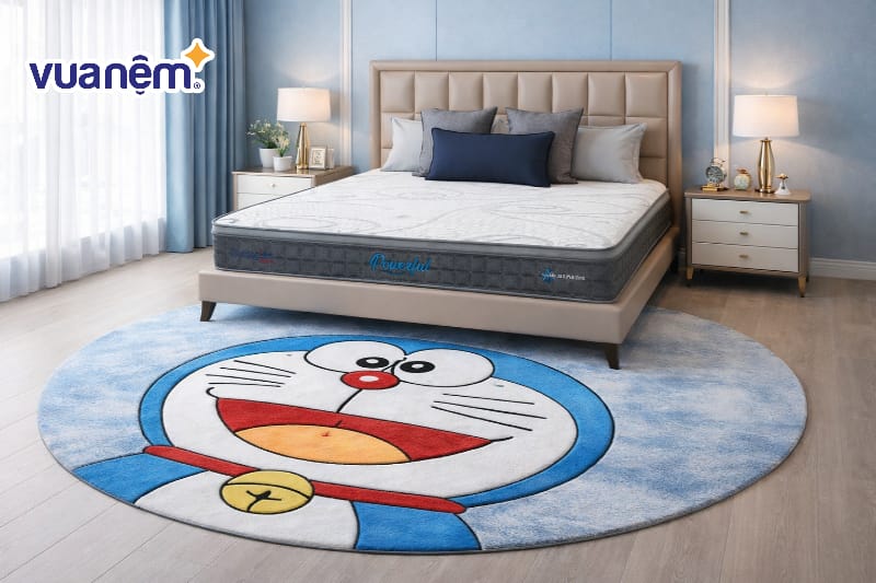 Thảm trải sàn hình gương mặt Doremon