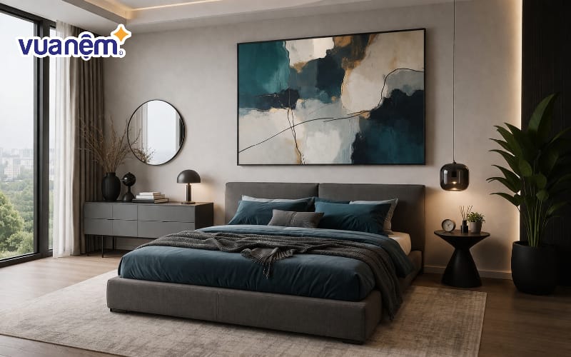 Sử dụng tranh treo tường khổ lớn phong cách trừu tượng