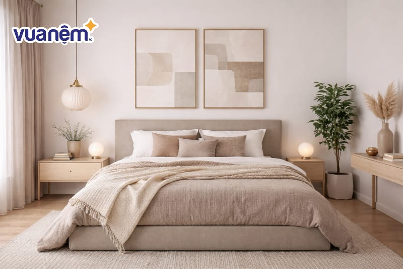 Lựa chọn tab đầu giường tối giản hoặc kệ treo tường