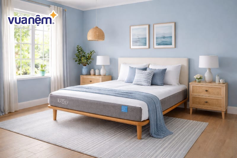 Kết hợp tông màu xanh dương và trắng