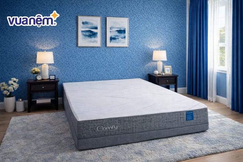 Sử dụng giấy dán tường họa tiết xanh