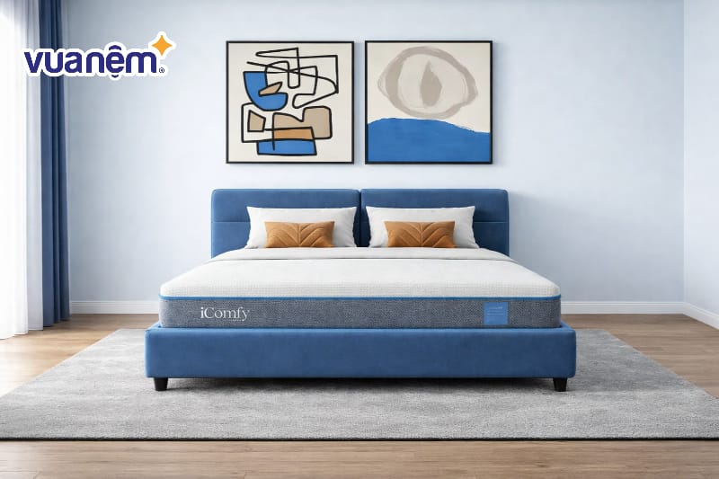 Decor phòng ngủ nam với tranh treo tường trừu tượng