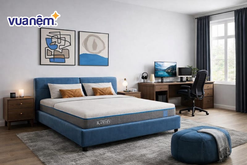 Thiết kế góc làm việc tích hợp liền kề giường ngủ