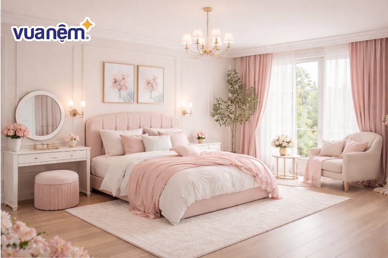 Decor phòng ngủ sử dụng tone màu Pastel ngọt ngào
