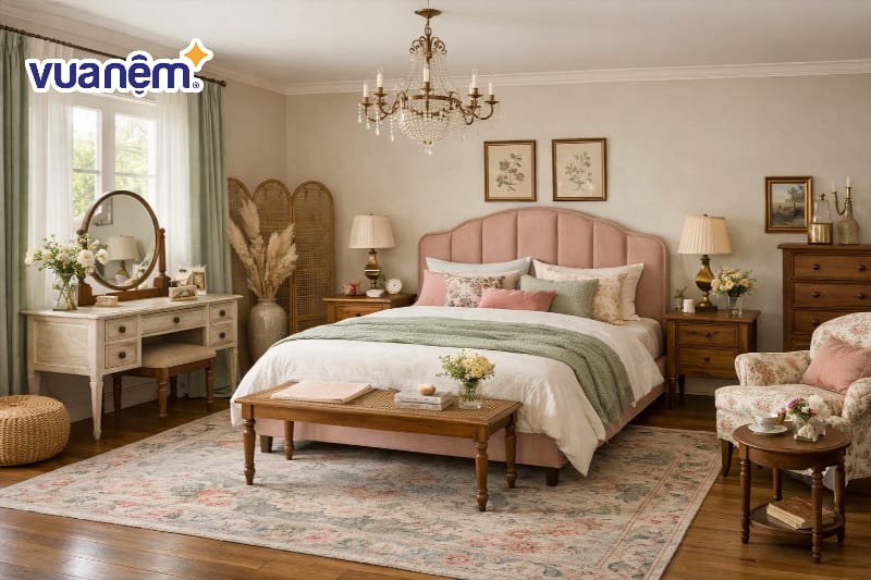 Decor phòng ngủ phong cách Vintage