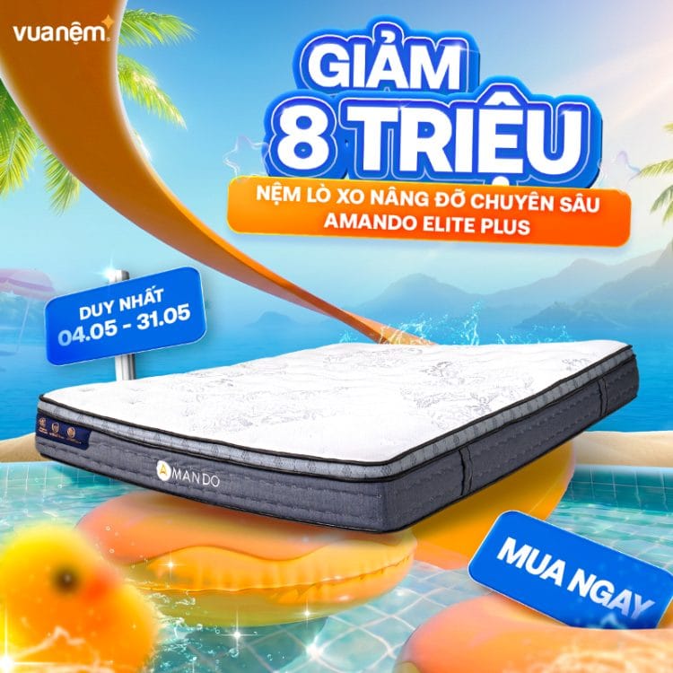 Nệm lò xo nâng đỡ chuyên sâu Amando Elite Plus