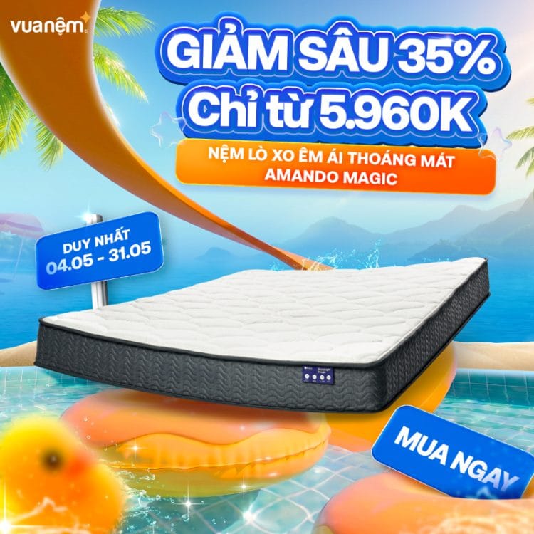 Nệm lò xo êm ái thoáng mát Amando Magic