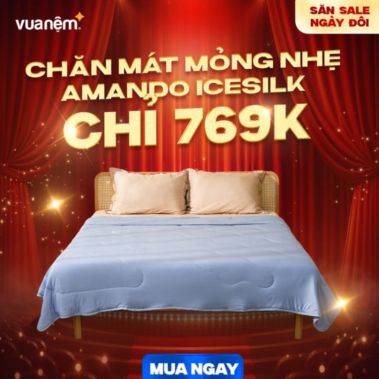 Chăn mát mỏng nhẹ Amando Ice Silk