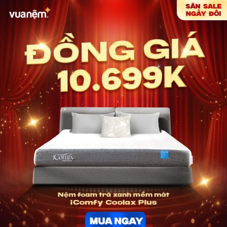 Nệm foam trà xanh mềm mát iComfy Coolax Plus