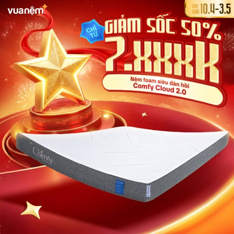 Nệm foam siêu đàn hồi Comfy Cloud 2.0