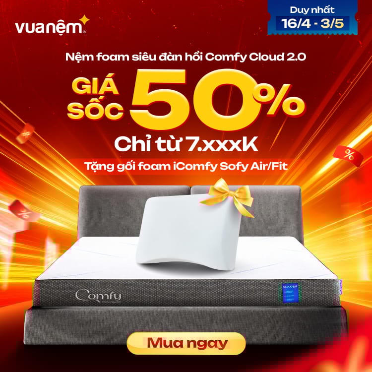 Nệm foam siêu đàn hồi Comfy Cloud 2.0