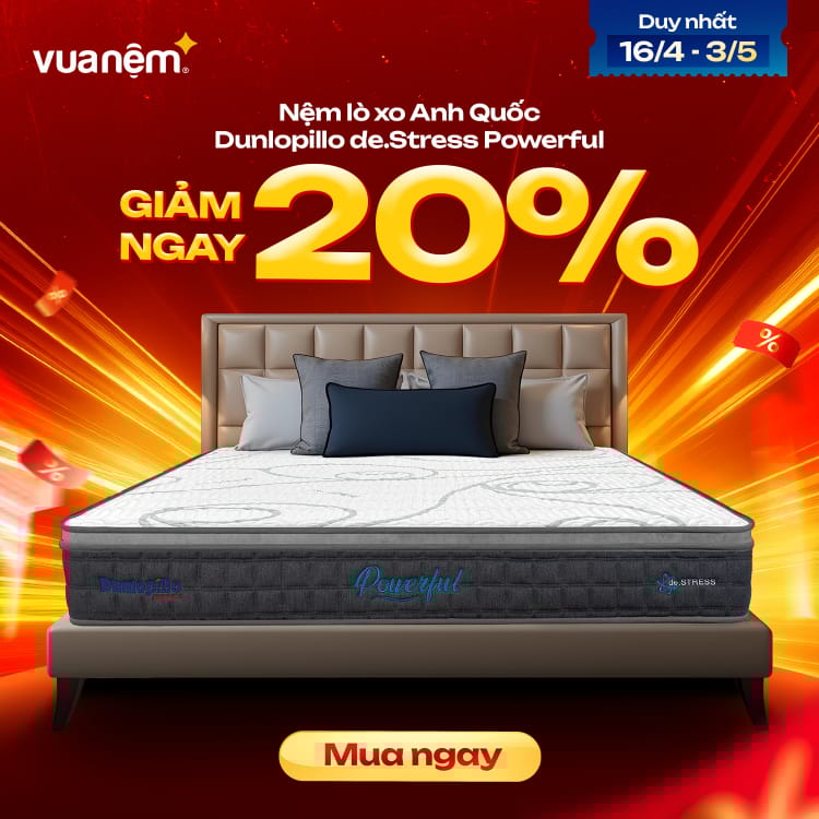 Nệm lò xo Anh Quốc Dunlopillo de.Stress Powerful