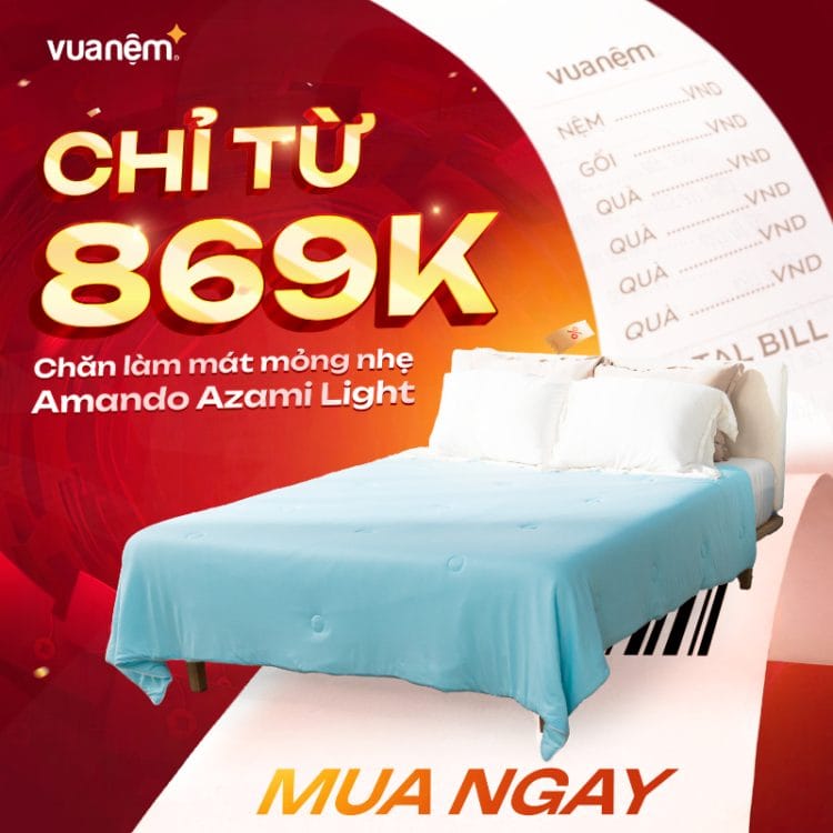 Chăn làm mát mỏng nhẹ Amando Azami Light