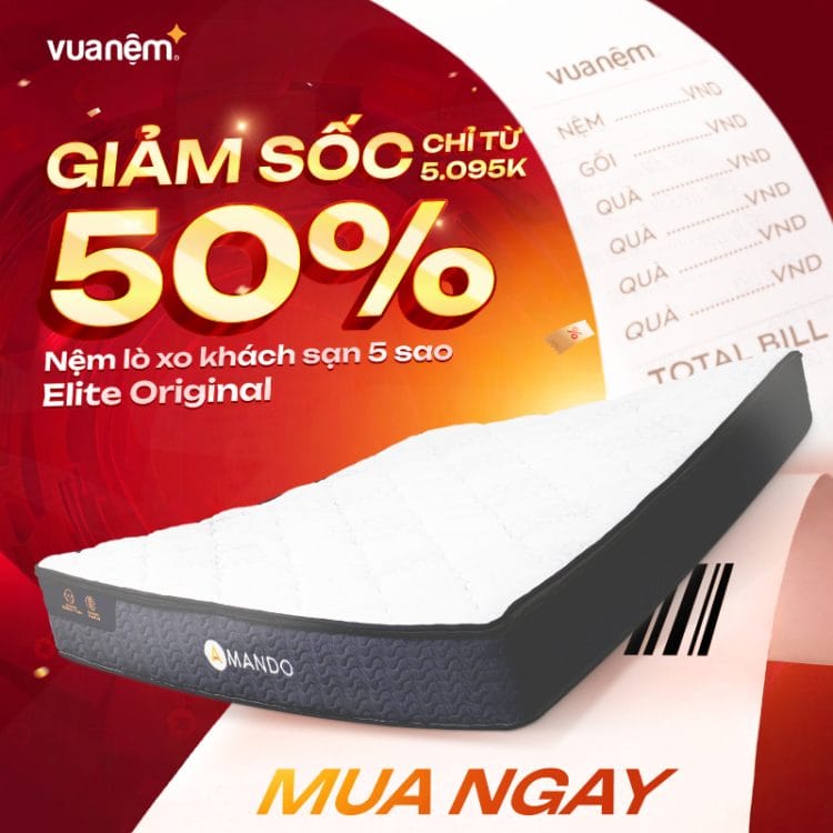 Nệm lò xo khách sạn 5 sao Amando Elite Original