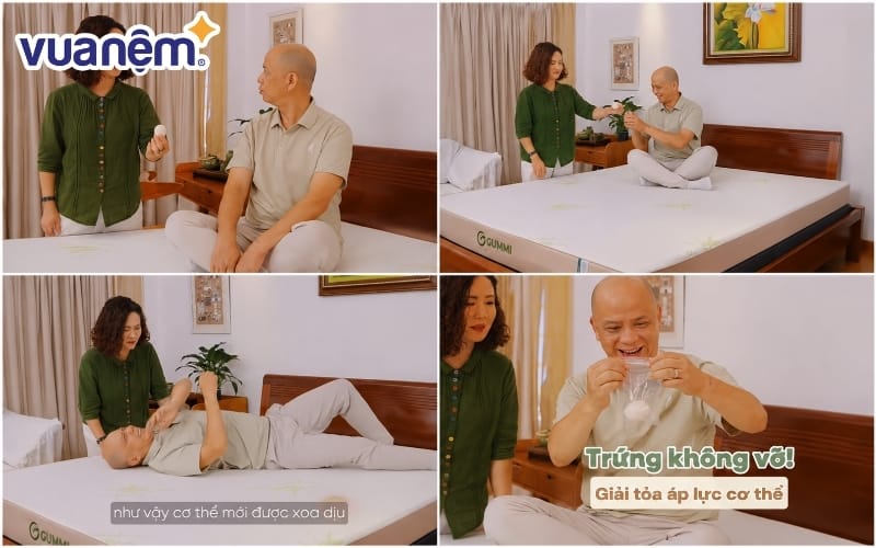 Nệm cao su Gummi Hybrid nâng đỡ cơ thể giảm đau lưng