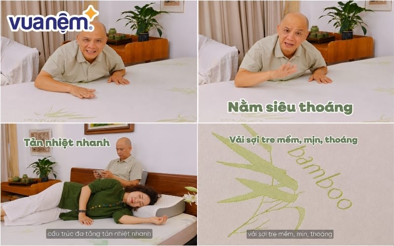Nghệ sĩ Anh Tuấn thử khả năng tản áp của nệm Gummi Hybrid