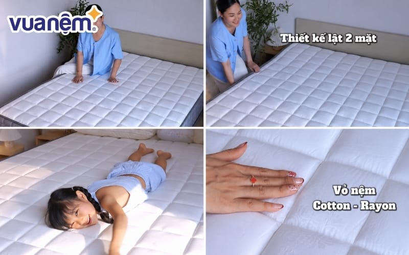 Nệm lò xo túi độc lập Amando Elite Flip hỗ trợ giảm đau lưng