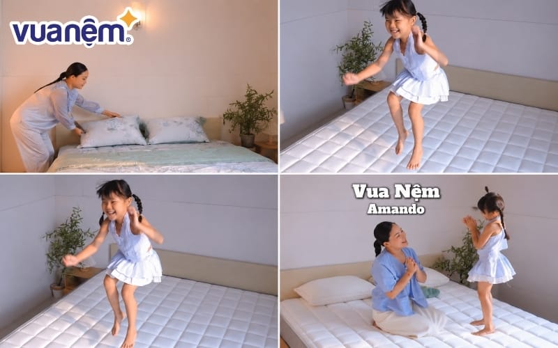 Bé chơi thoải mái trên nệm Amando Elite Flip