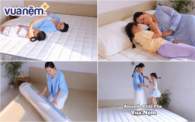 KOC nhamomtuyen trải nghiệm nệm lò xo Amando Elite Flip tại nhà