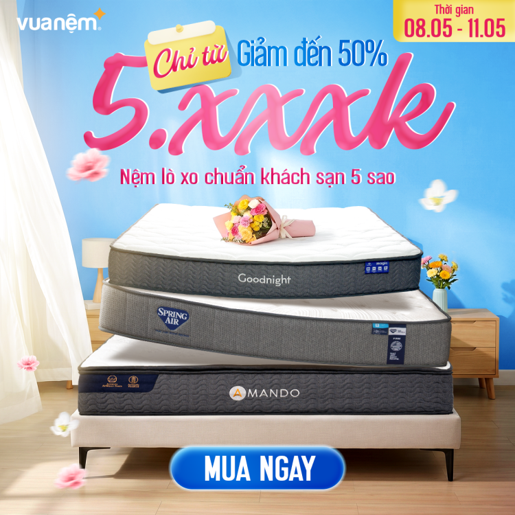 Nệm lò xo chuẩn khách sạn 5 sao