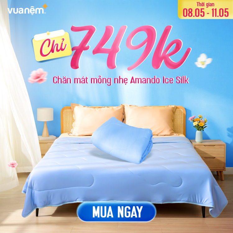 Chăn mát mỏng nhẹ Amando Ice Silk