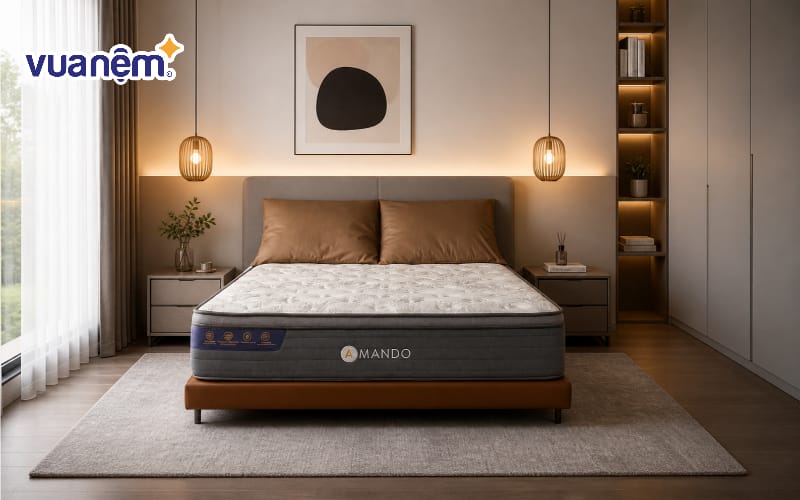 Kết hợp ánh sáng vàng ấm từ đèn thả trần
