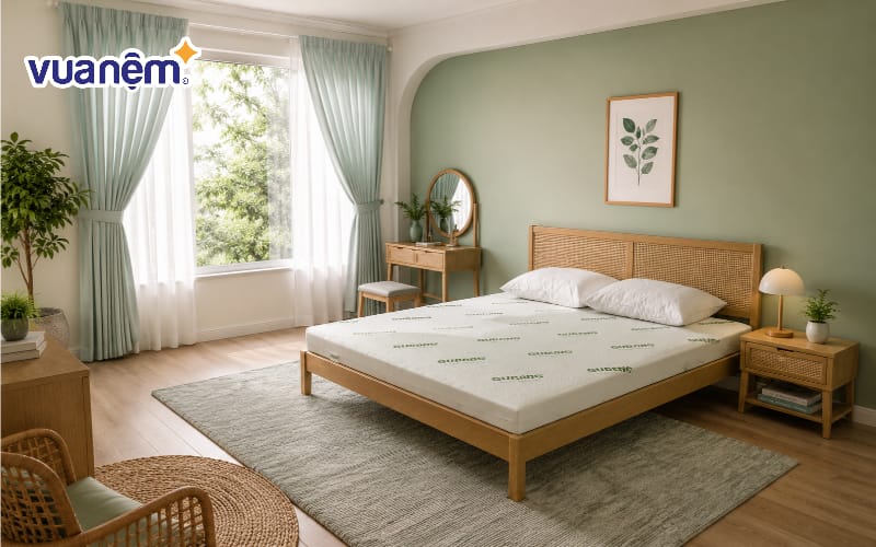 Sử dụng rèm cửa màu xanh pastel
