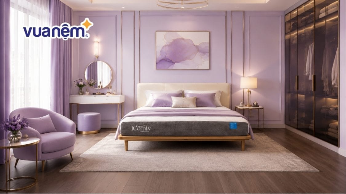 20+ Mẫu phòng ngủ màu tím pastel ngọt ngào, cuốn hút