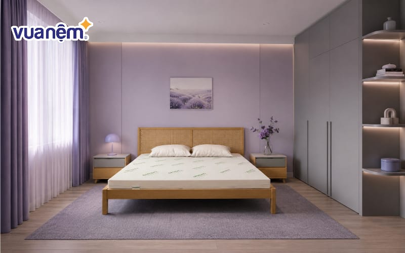 Kết hợp tím pastel với màu xám hiện đại