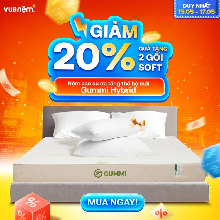 Nệm cao su đa tầng thế hệ mới Gummi Hybrid