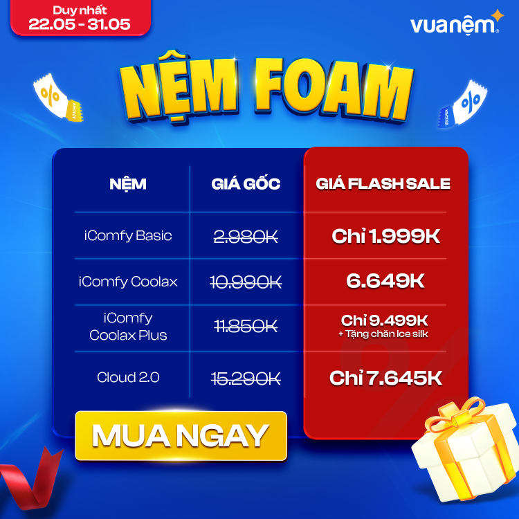 Ưu đãi cho nệm foam