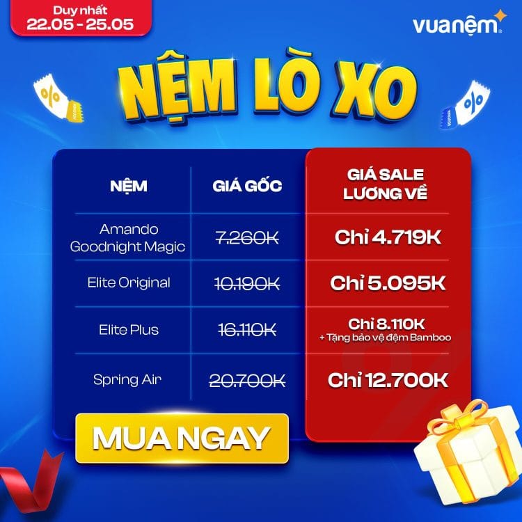 Ưu đãi cho nệm lò xo