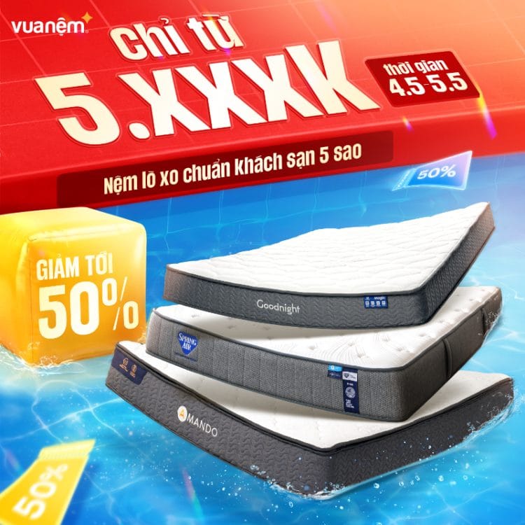 Nệm lò xo chuẩn khách sạn 5 sao