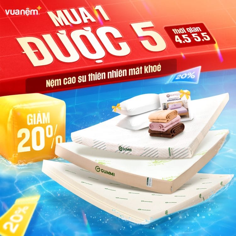 Nệm cao su thiên nhiên mát khoẻ