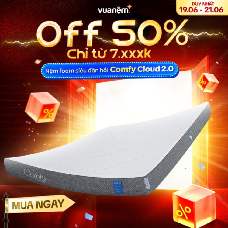 Nệm foam siêu đàn hồi Comfy Cloud 2.0