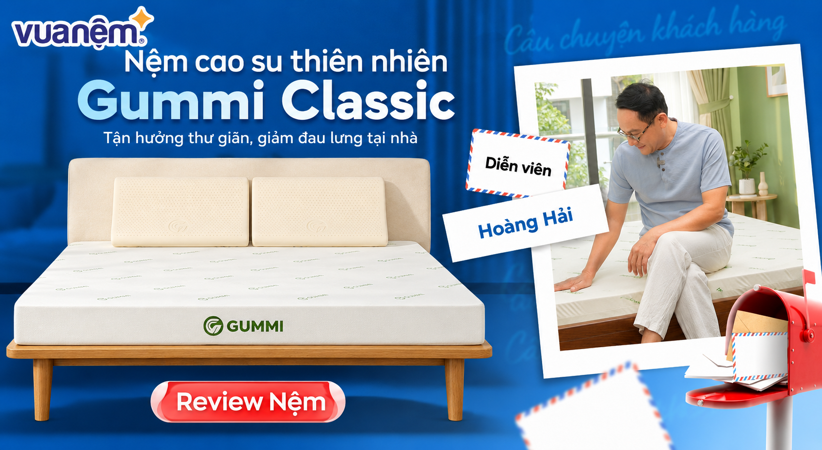 NSƯT Hoàng Hải đánh giá nệm cao su Gummi Classic thế hệ mới: Giải pháp đánh bay mất ngủ, đau lưng hiệu quả tại nhà