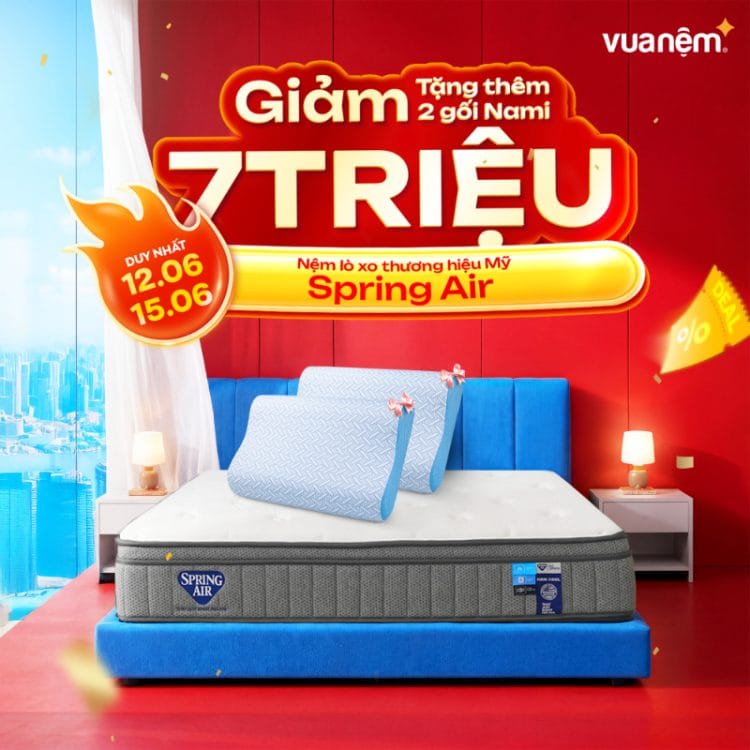 Nệm lò xo thương hiệu Mỹ Spring Air