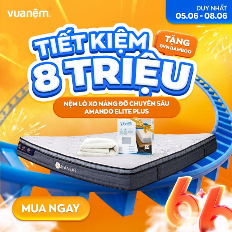 Nệm lò xo nâng đỡ chuyên sâu Amando Elite Plus