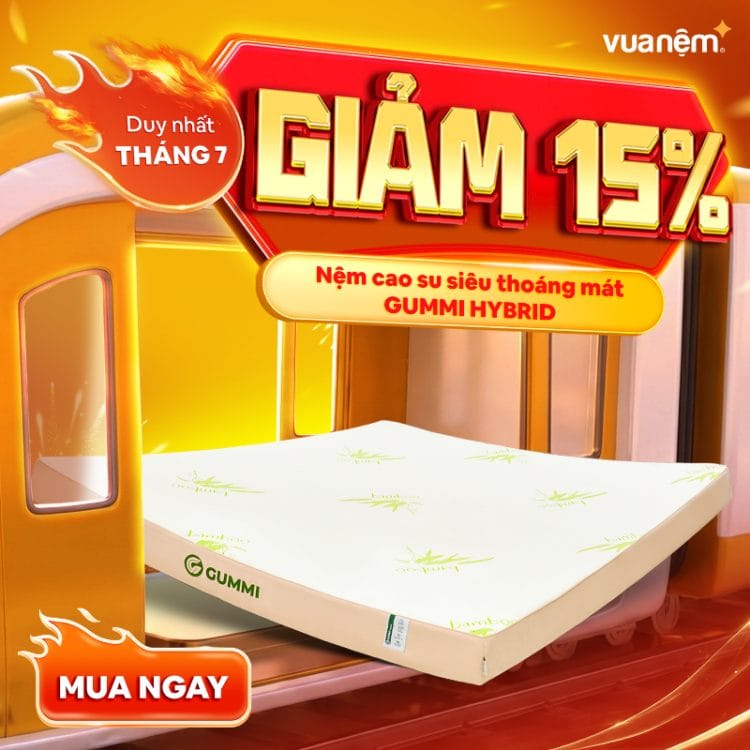 Nệm cao su siêu thoáng mát Gummi Hybrid