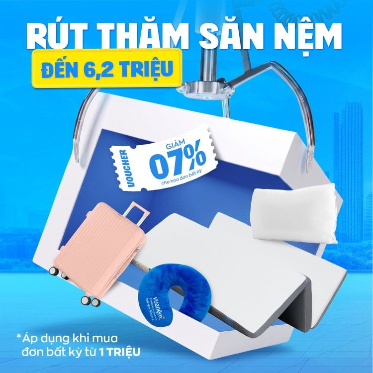 Đặc quyền cho 20 khách hàng đầu tiên rút thăm nệm lên đến 6.2 triệu đồng