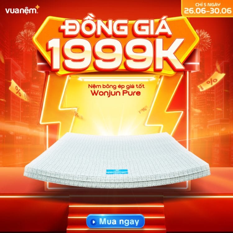 Nệm bông ép giá tốt Wonjun Pure