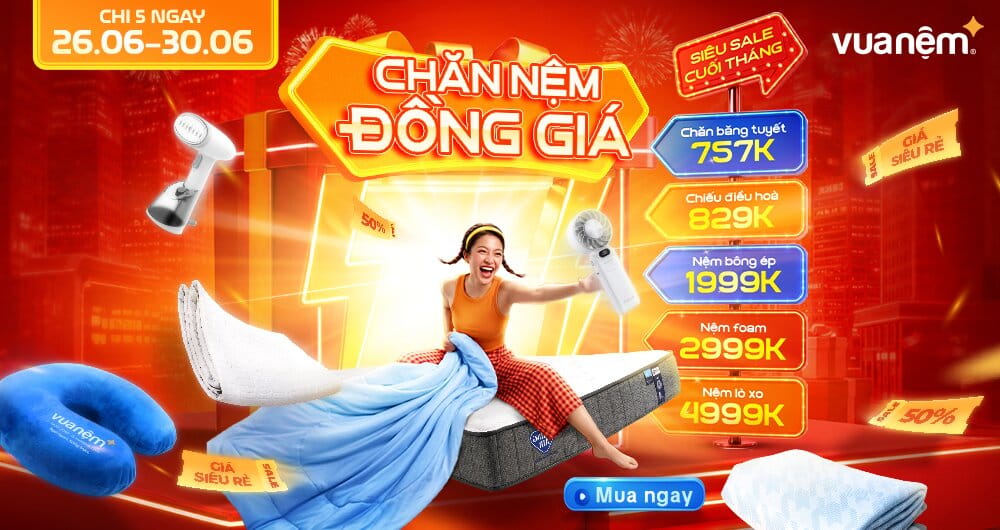 Siêu Sale Cuối Tháng - Chăn Ga Nệm Đồng Giá