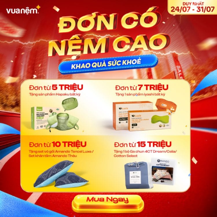 Đơn có nệm cao - Khao quà sức khỏe