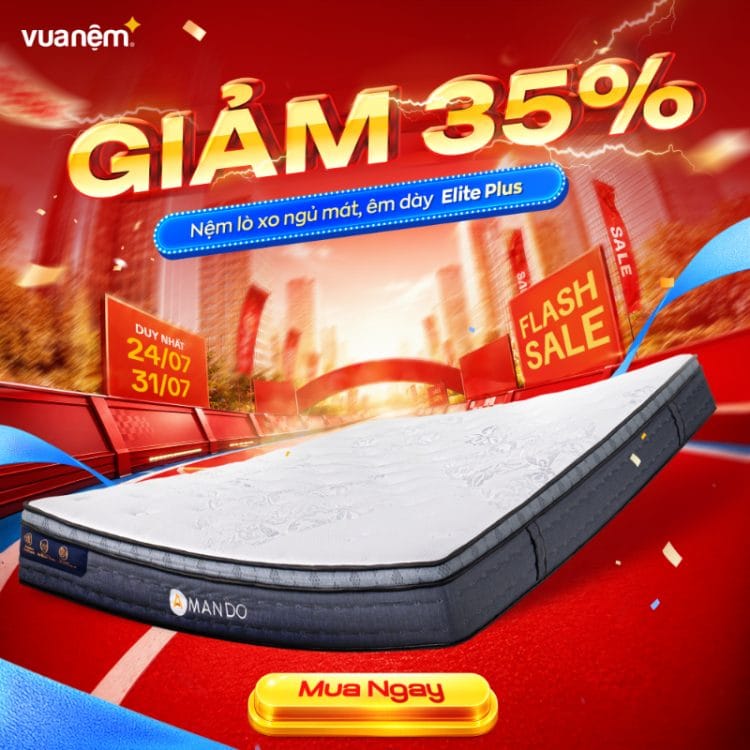 Nệm lò xo ngủ mát, êm dày Amando Elite Plus