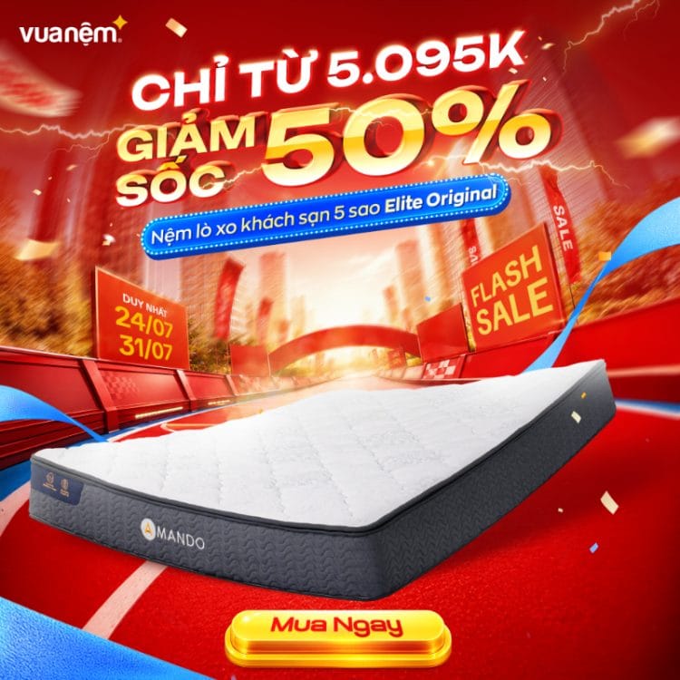 Nệm lò xo khách sạn 5 sao Amando Elite Original