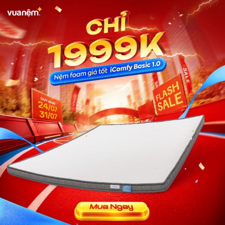 Nệm foam giá tốt iComfy Basic 1.0